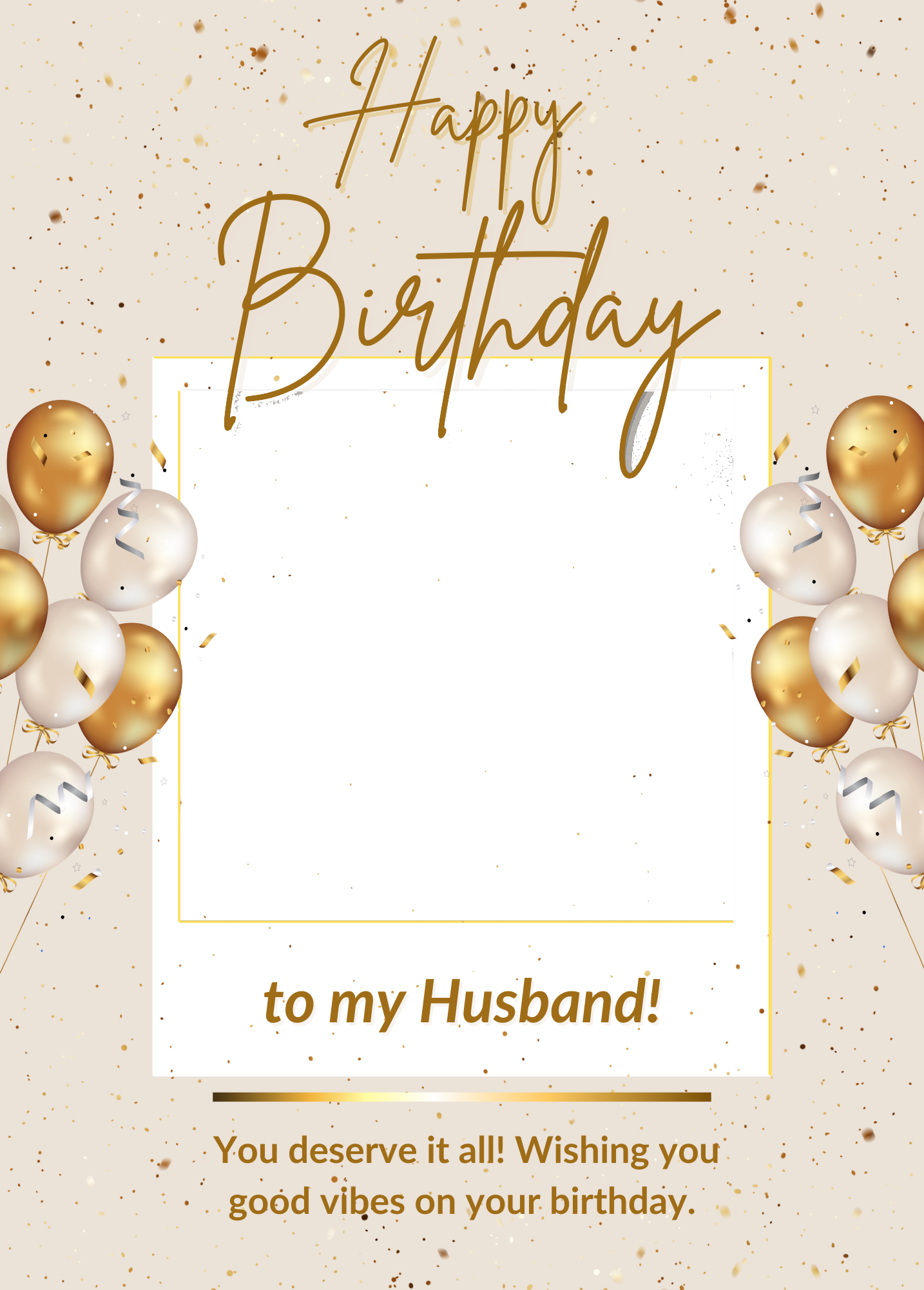 Happy Birthday to My Husband Photo Card