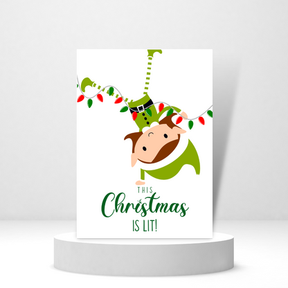 This Christmas is Lit - Personalized Greeting Card for Someone in Jail or Prison