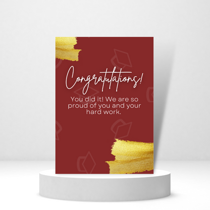 Congratulations! We are so proud of you. - Personalized Greeting Card for Someone in Jail or Prison