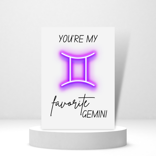 You're My Favorite Gemini - Personalized Greeting Card for Someone in Jail or Prison