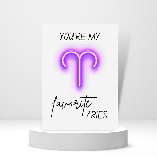 You're My Favorite Aries - Personalized Greeting Card for Someone in Jail or Prison