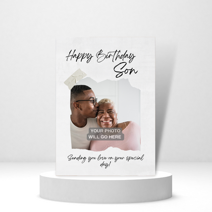 Happy Birthday Son Photo Card - Personalized Greeting Card for Someone in Jail or Prison