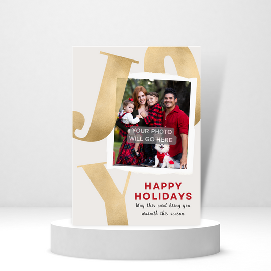 JOY, Happy Holidays - Personalized Greeting Card for Someone in Jail or Prison