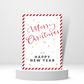 Merry Christmas & Happy New Year Candy Cane Border | Christmas Card