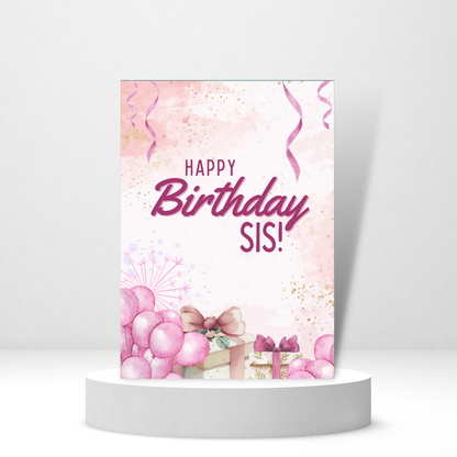 Happy Birthday Sis - Personalized Greeting Card for Someone in Jail or Prison