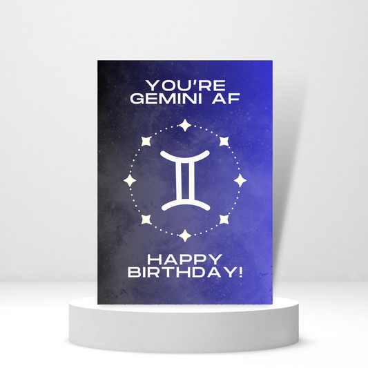 You're Gemini AF | Happy Birthday! - Personalized Greeting Card for Someone in Jail or Prison