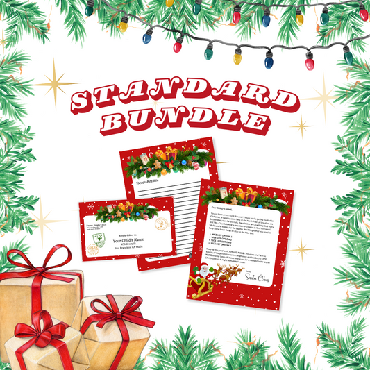STANDARD SANTA BUNDLE | Letter from Santa | Custom Letter From Santa for Kids | Mailed to Your Child from the North Pole