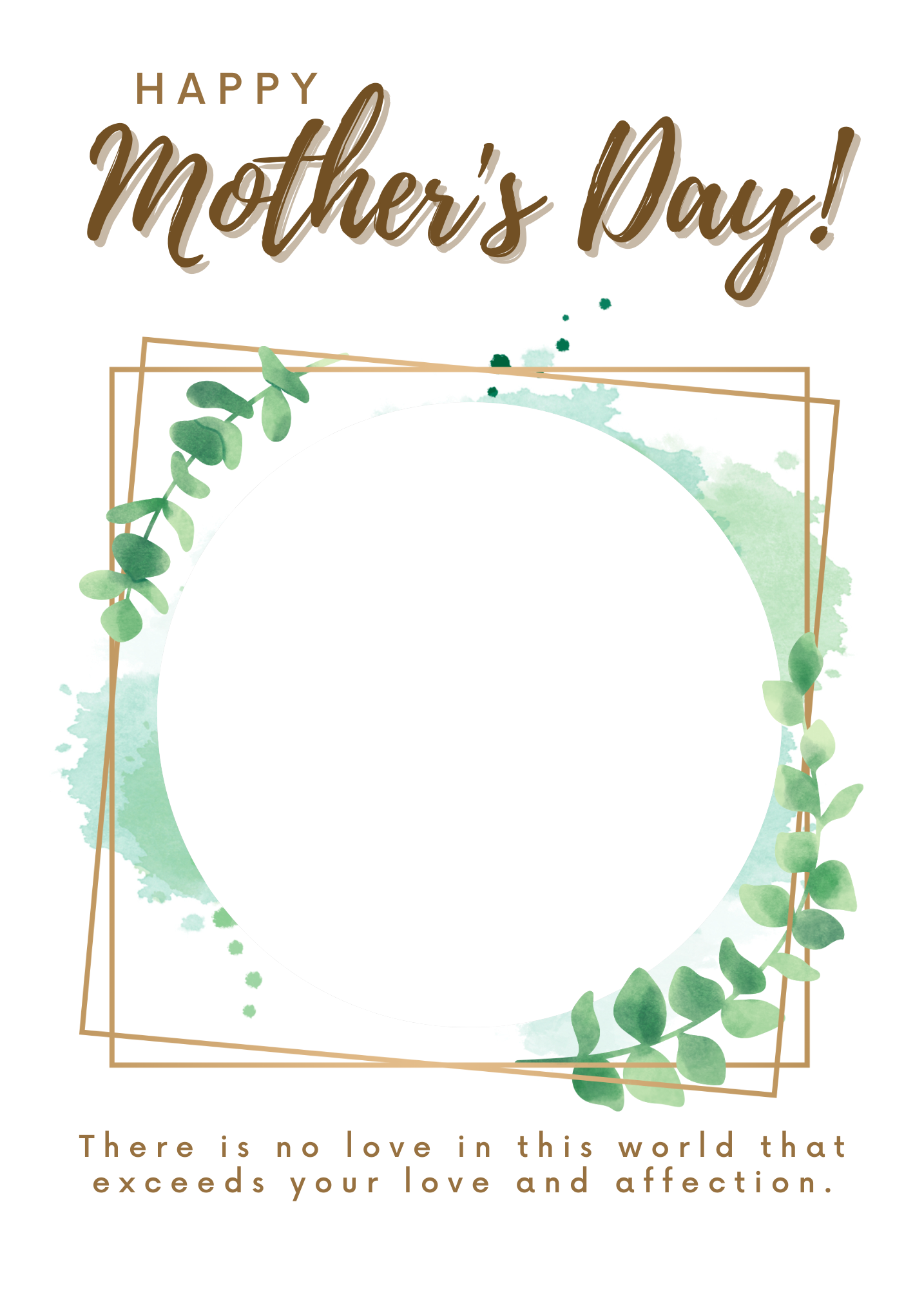 Happy Mother's Day Greenery Photo Card | Personalized Mother's Day Card