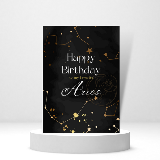 Happy Birthday to My Favorite Aries - Personalized Greeting Card for Someone in Jail or Prison