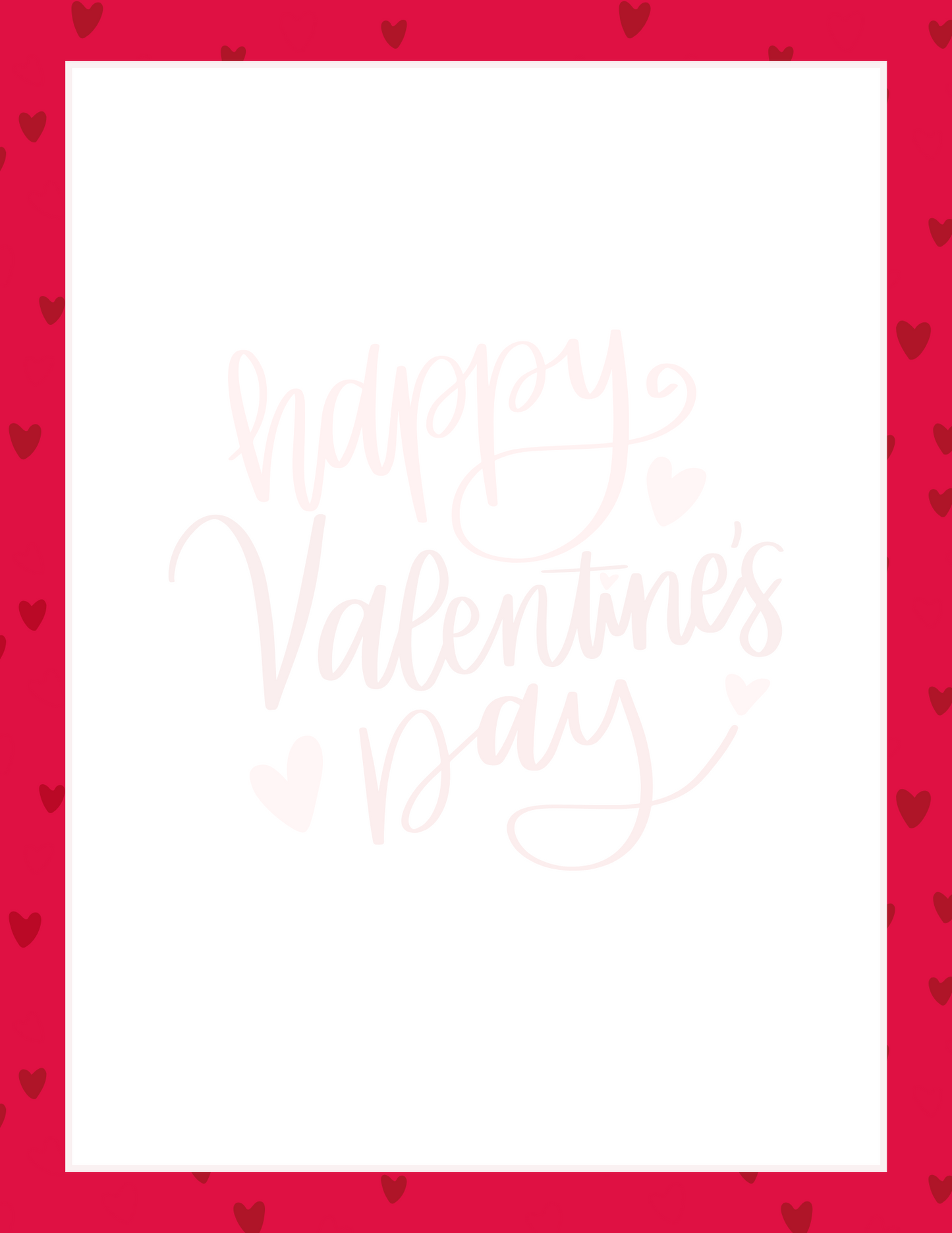 Red Hearts Border | Happy Valentine's Day - Letter