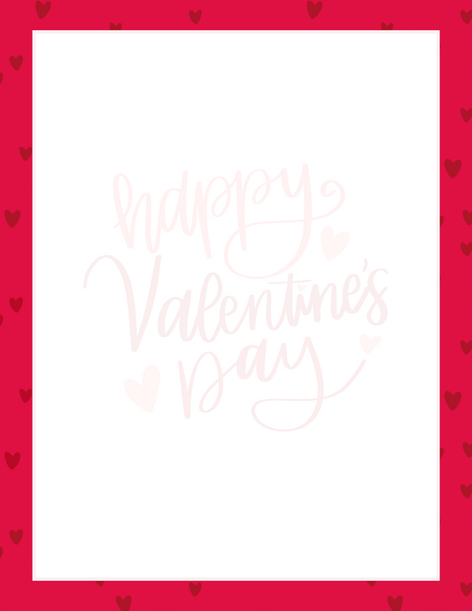 Red Hearts Border | Happy Valentine's Day - Letter