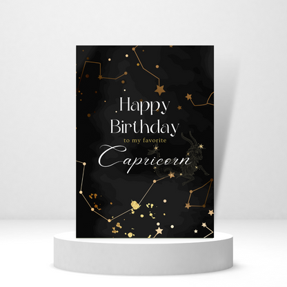Happy Birthday to My Favorite Capricorn - Personalized Greeting Card for Someone in Jail or Prison