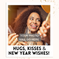 Hugs, Kisses, & New Year Wishes Photo Card | New Year Card