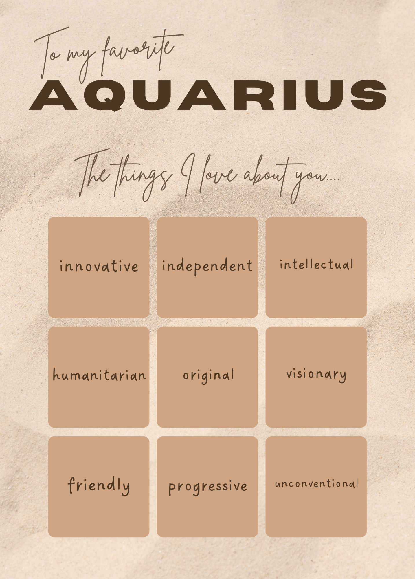 To my Favorite Aquarius, The Things I Love About You