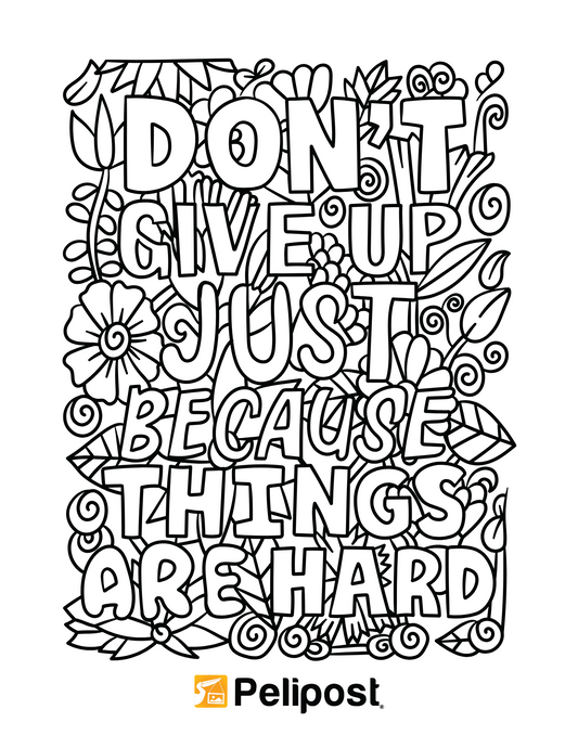 Don't Give Up Coloring Page | FREE Digital Download
