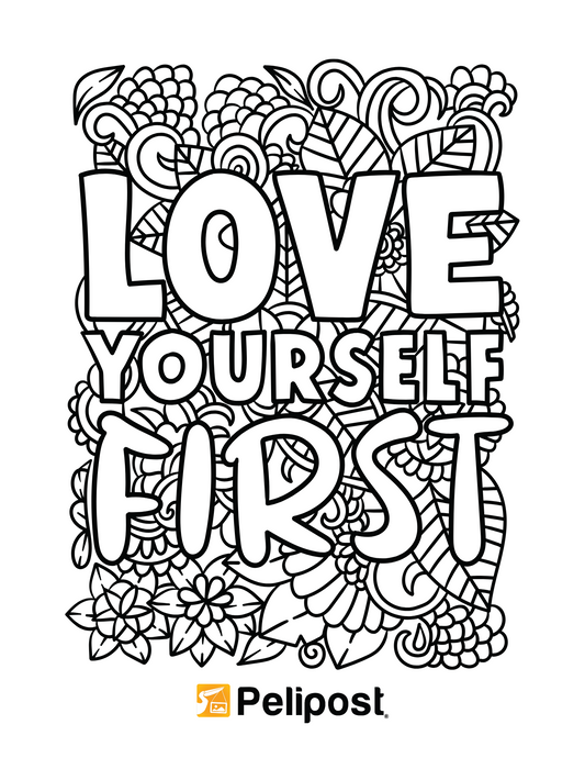 Love Yourself First Coloring Page | FREE Digital Download