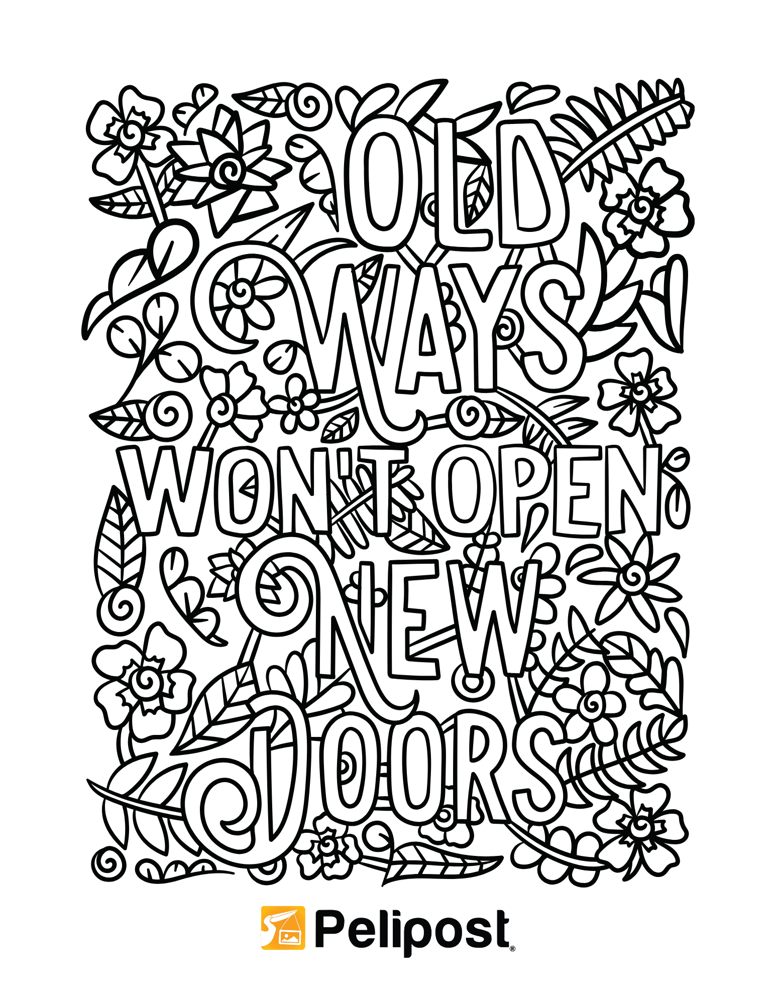 Old Ways Won't Open New Doors Coloring Page | FREE Digital Download ...