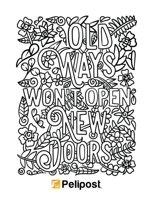 Old Ways Won't Open New Doors Coloring Page | FREE Digital Download