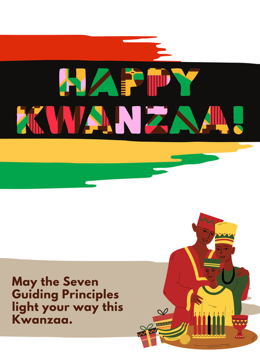 May The Seven Guiding Principles Light Your Way | Kwanzaa Card