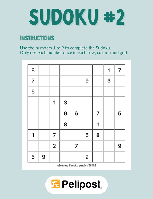 Sudoku #2 | FREE Digital Download
