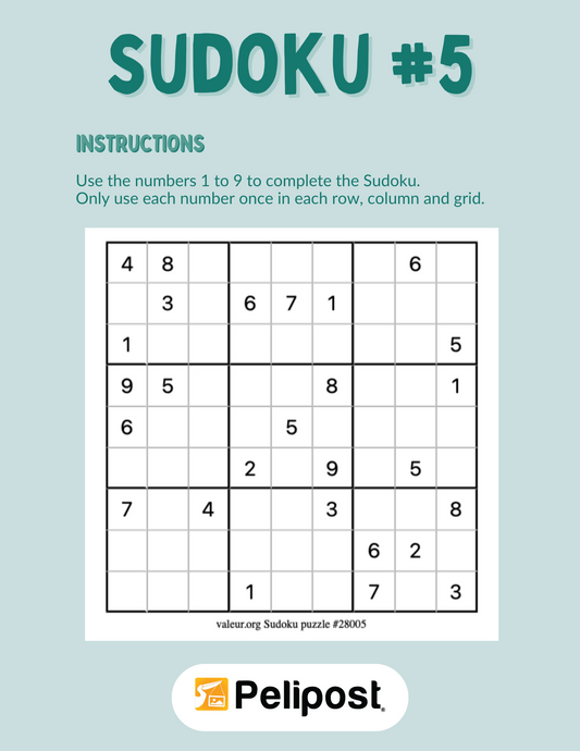 Sudoku #5 | FREE Digital Download