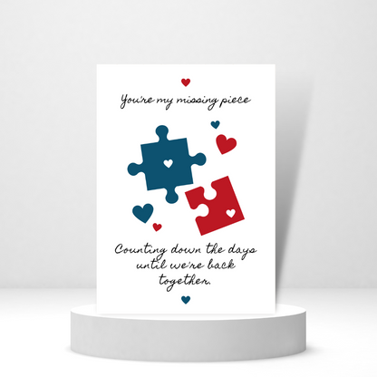 You're My Missing Piece - Personalized Greeting Card for Someone in Jail or Prison