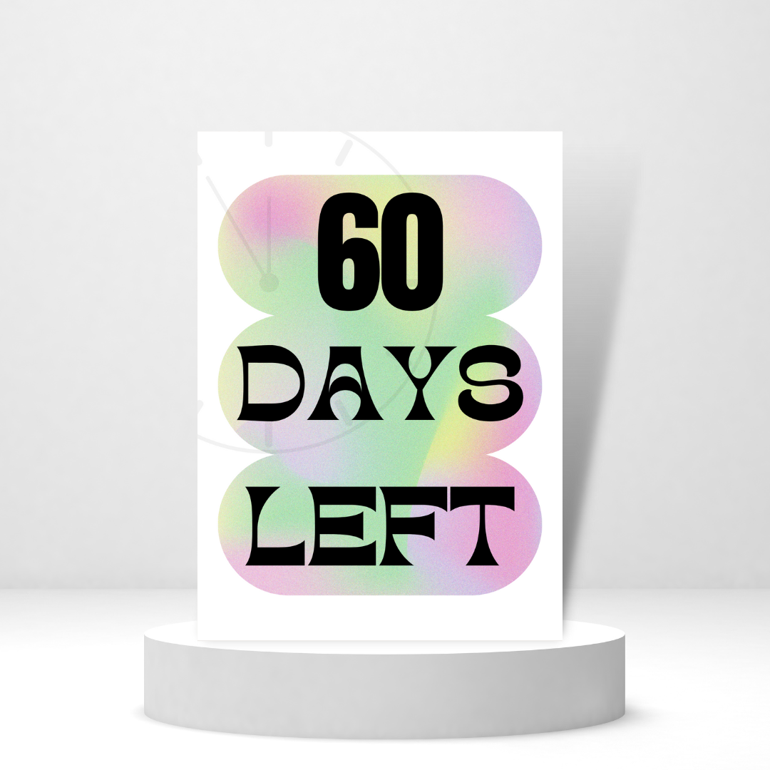 60 Days Left Countdown - Personalized Greeting Card for Someone in Jail or Prison