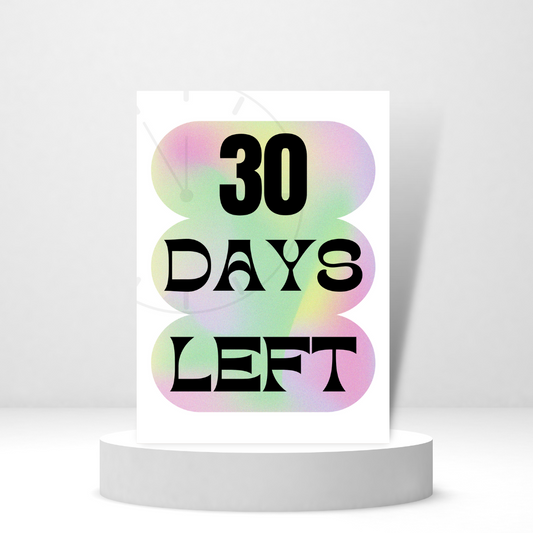30 Days Left Countdown - Personalized Greeting Card for Someone in Jail or Prison