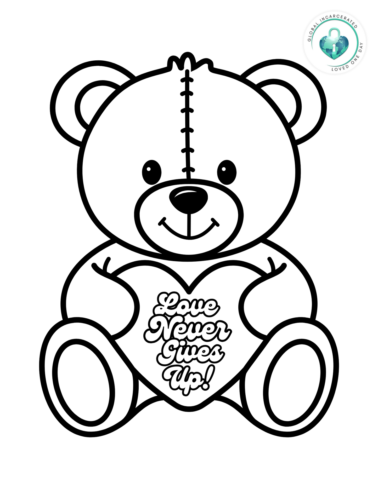 Love Never Gives Up Teddy Bear | Global Incarcerated Loved One Day | FREE Digital Download