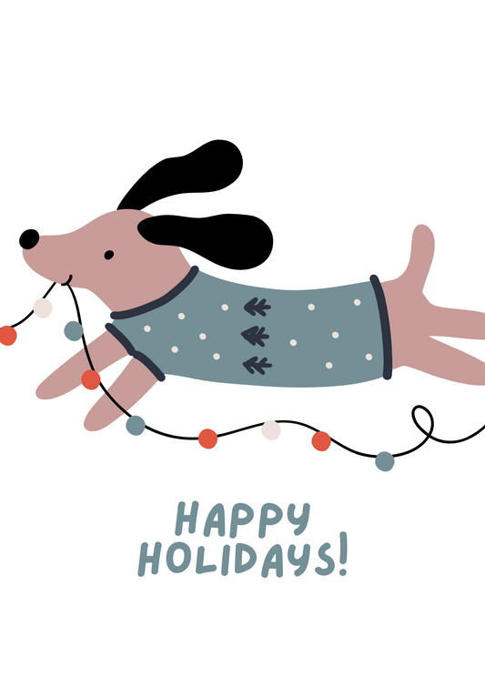 Happy Holidays (Dog) | Holiday Card