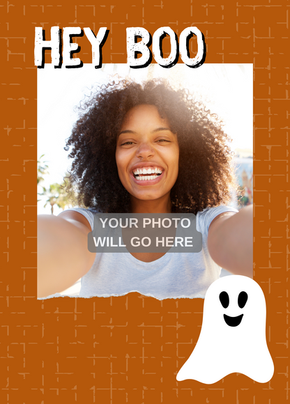 Hey Boo Photo Card - Personalized Greeting Card for Someone in Jail or Prison