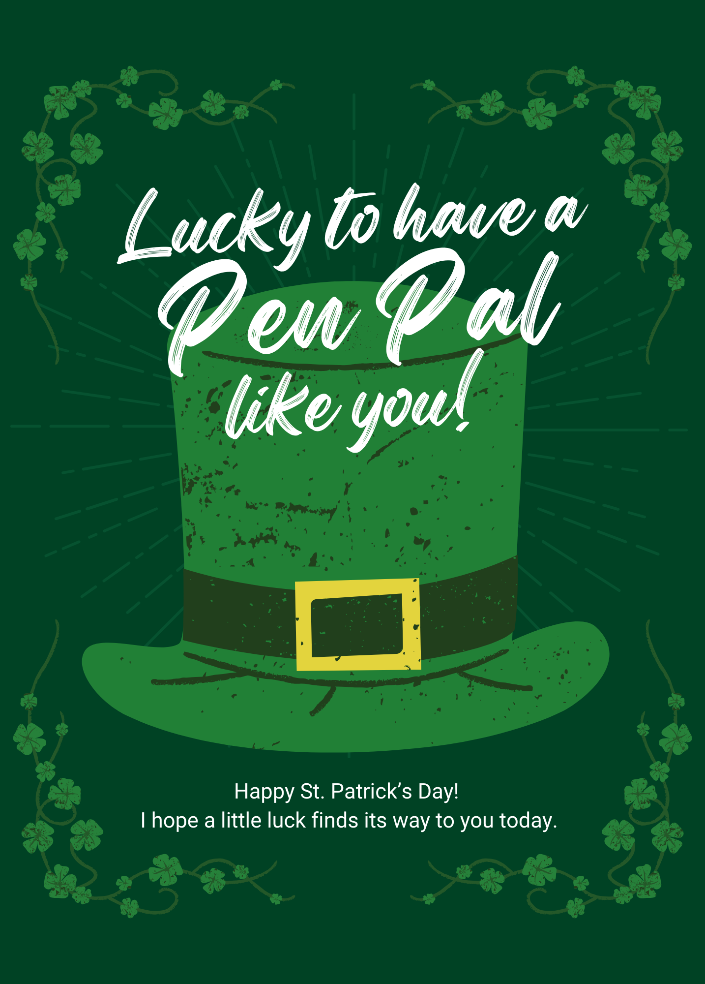 Lucky Pen Pal | St. Patrick's Day Card
