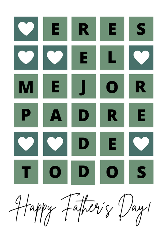 Eres El Mejor Padre De Todos (Spanish Greeting Card) - Tarjeta con mensaje personalizado incluido.