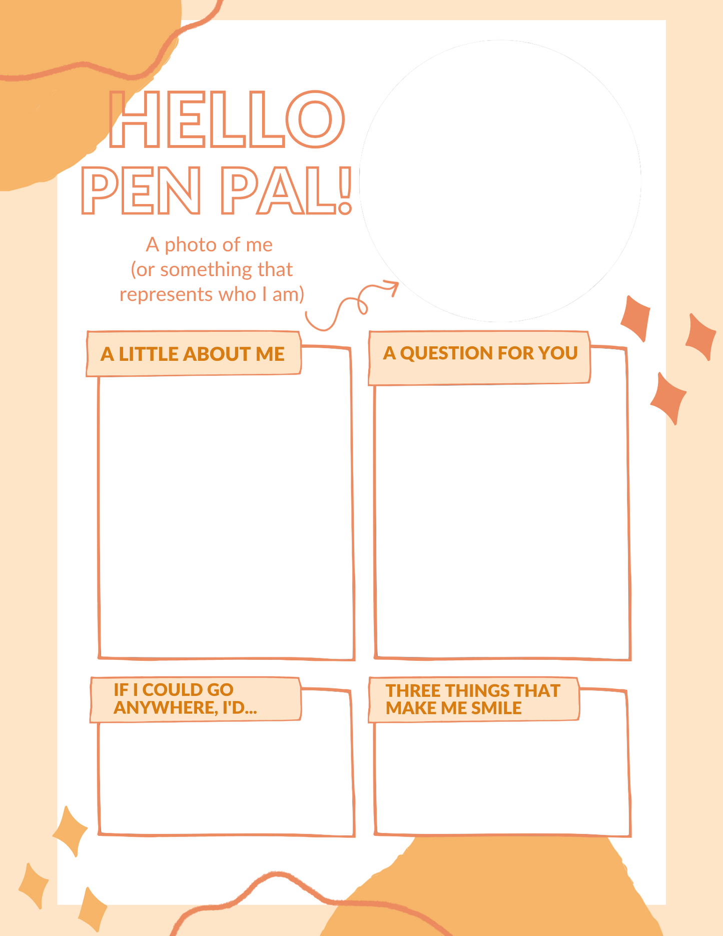 ✨NEW✨ Hello Pen Pal! | Interactive Get-to-Know-You Activity Letter