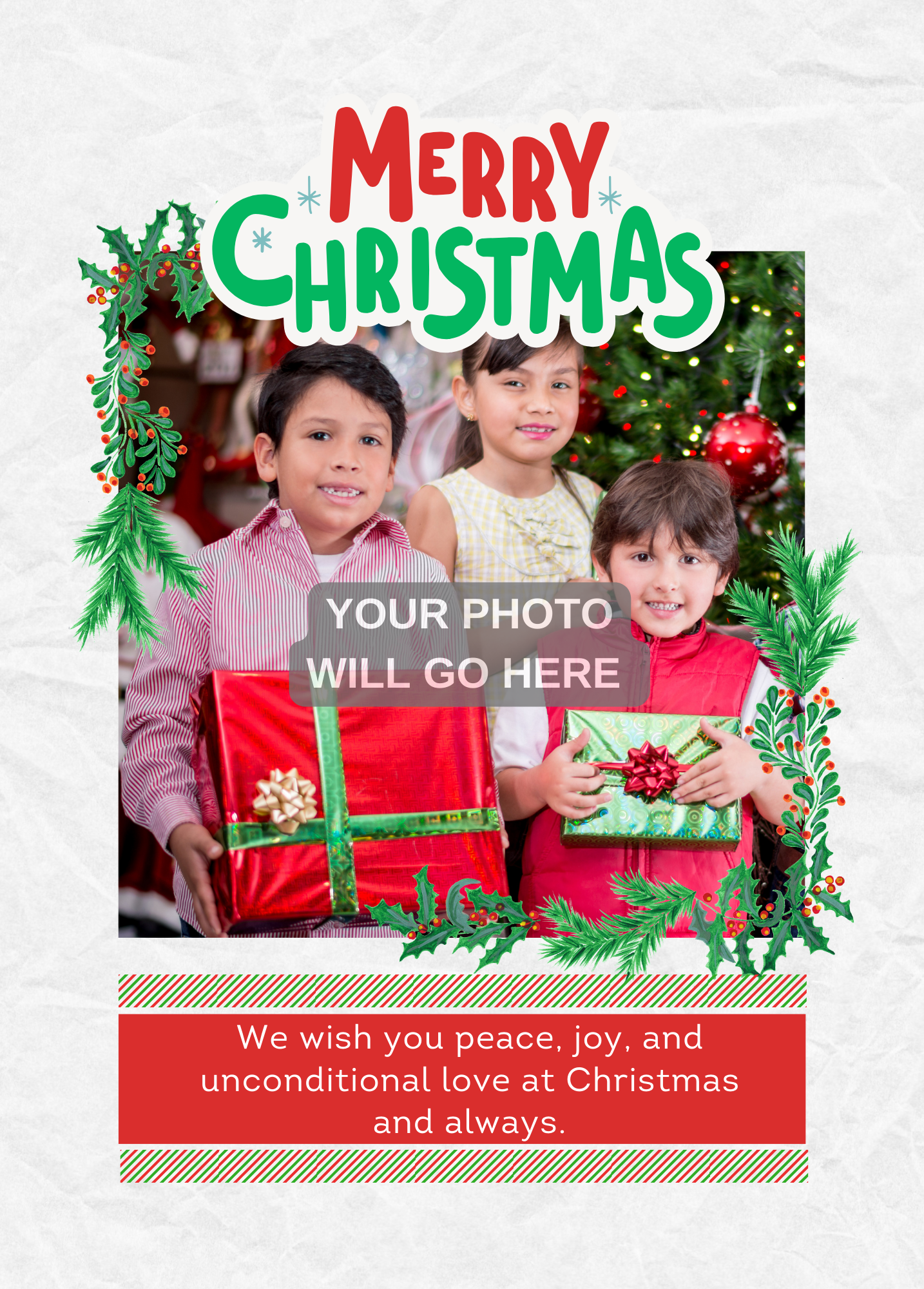 Peace Joy and Love Photo Card | Christmas Card