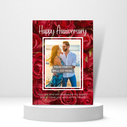 Happy Anniversary - You Will Always Be My Happy Place! - Personalized Greeting Card for Someone in Jail or Prison
