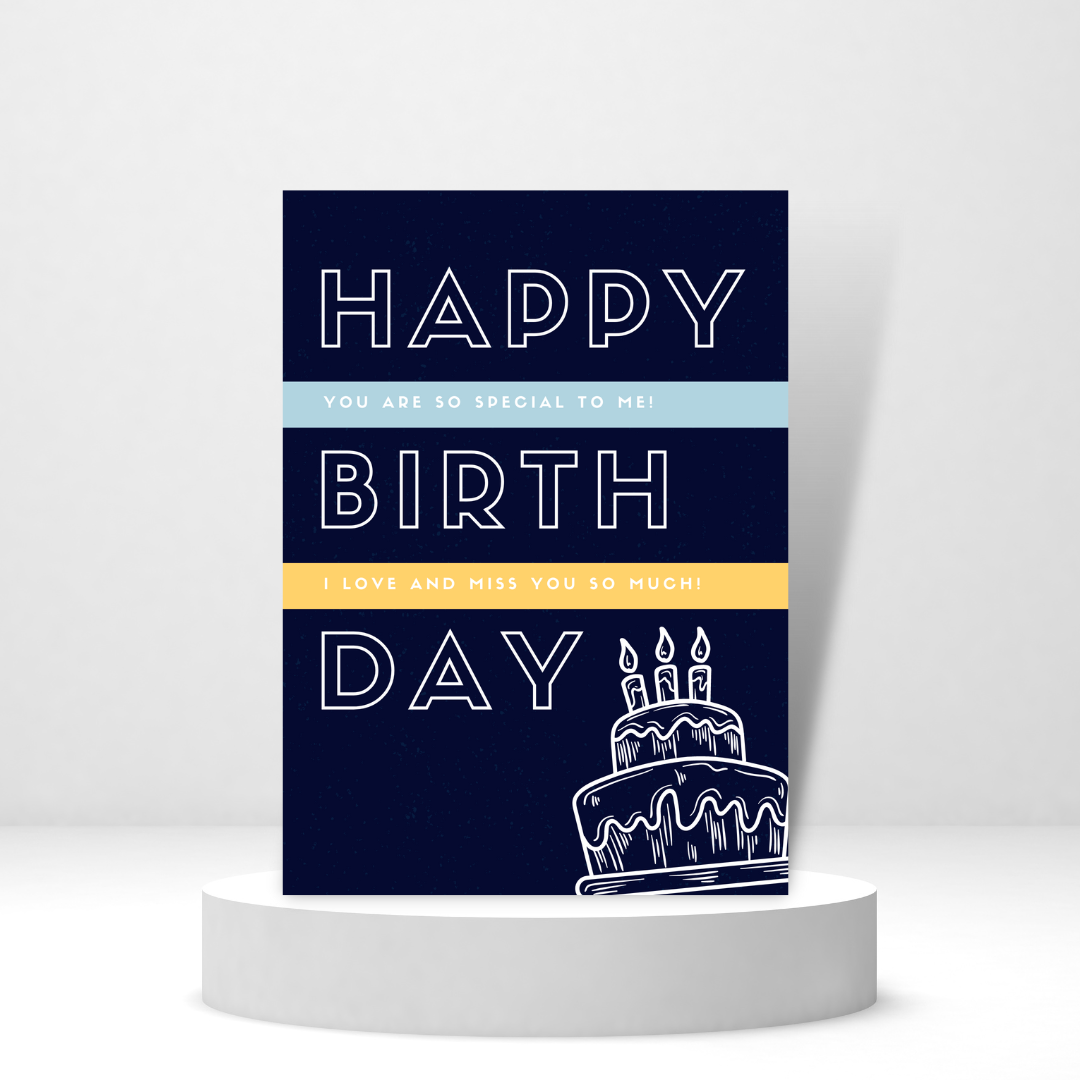 Happy Birthday - You are So Special to Me - Personalized Greeting Card for Someone in Jail or Prison