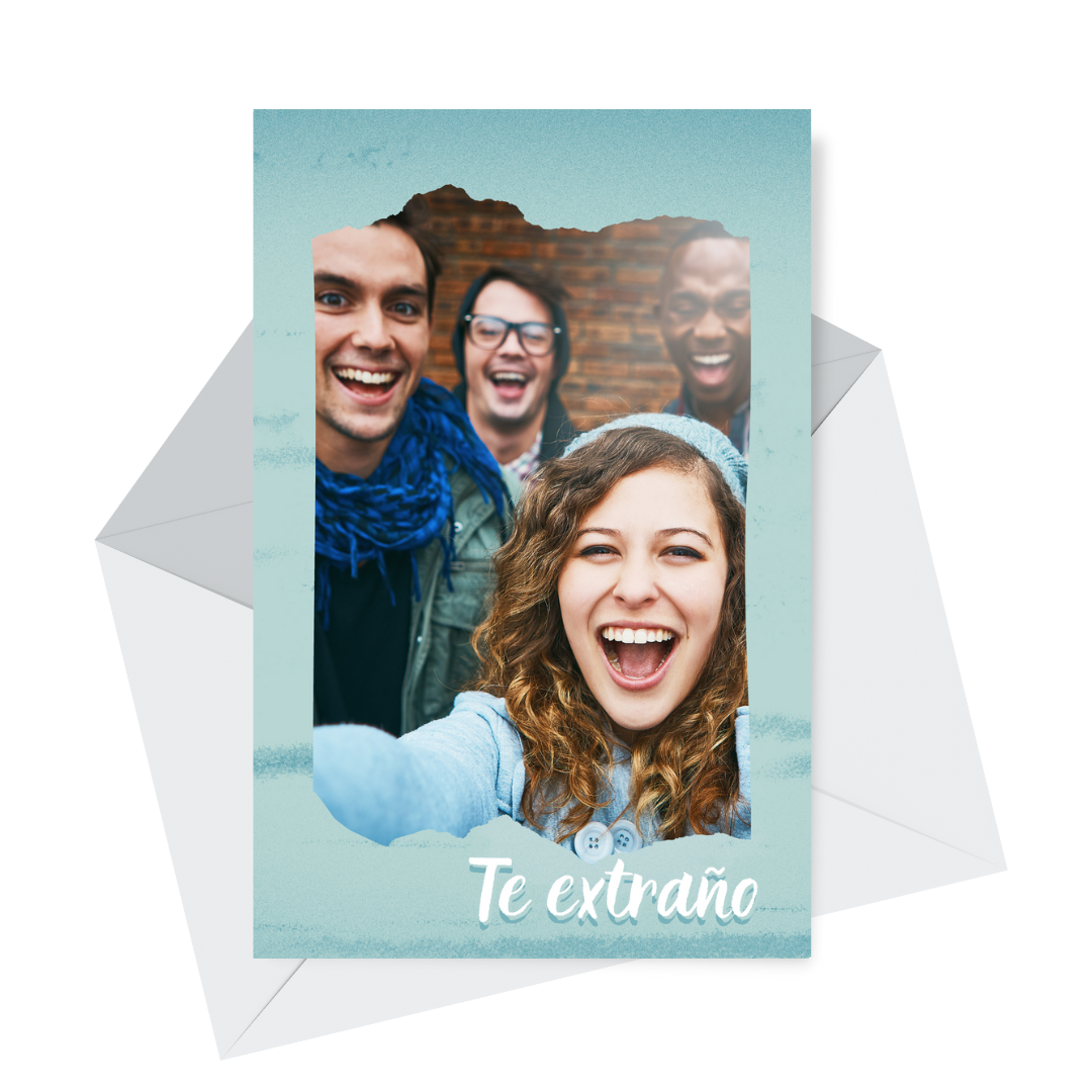 Te Extraño (Spanish Greeting Card) - Tarjeta personalizada con foto y mensaje.