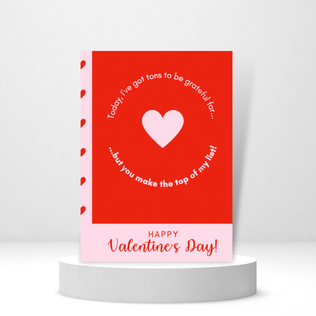 Happy Valentine's Day - Grateful for You Card - Personalized Greeting Card for Someone in Jail or Prison